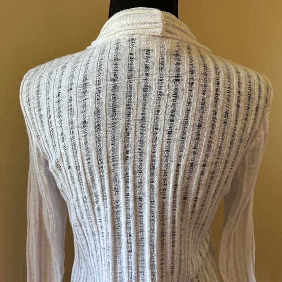 *JM COLLECTION* Petite White Long Sleeve Open-Front Cardigan Sweater Size PM - Picture 6 of 9